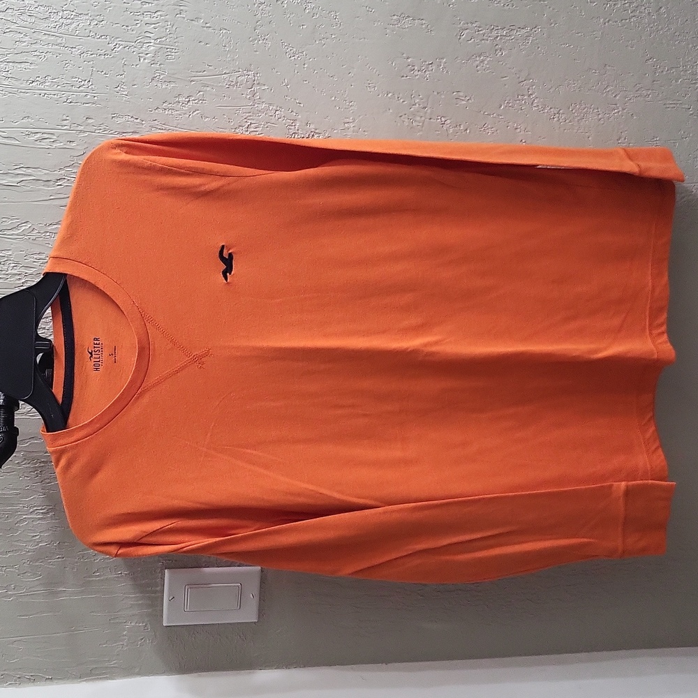 Hollister Orange Long Sleeve Crewneck Tee